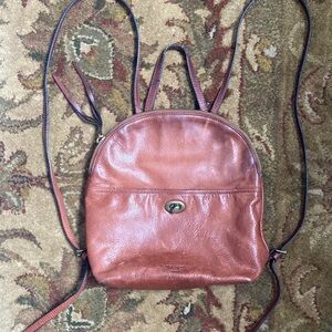 MARGOT NEW YORK Brown Leather Backpack.